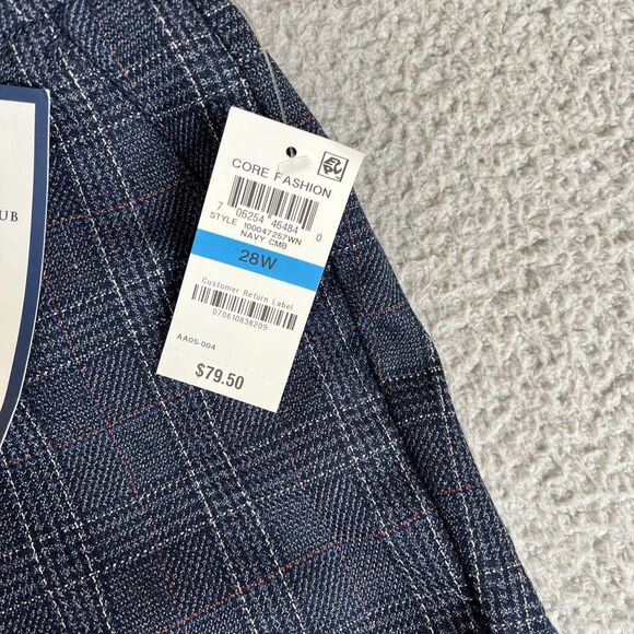 Charter Club Pant Women 28W Plaid Slim Slimming Stretch Cuffed Plus Size 50x28 - Picture 6 of 16